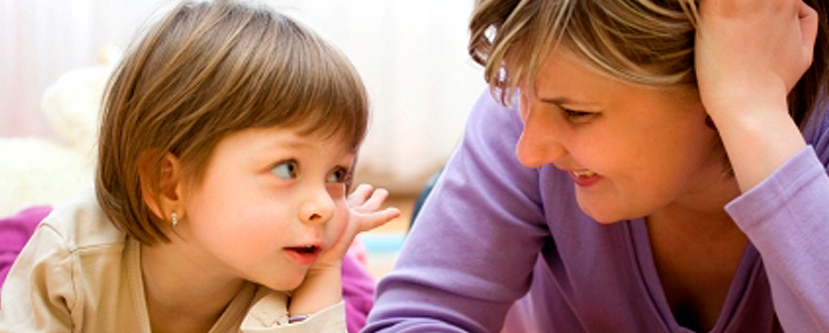 mom and daughter talking